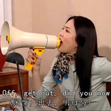 Off ,get out ,did you now (闭嘴,出去,明白吗)