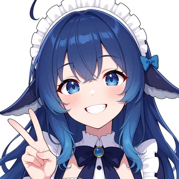 DeepSeek娘女仆装比耶头像