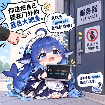 锁在门外的蓝色大肥鱼