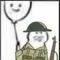 士兵拿气球