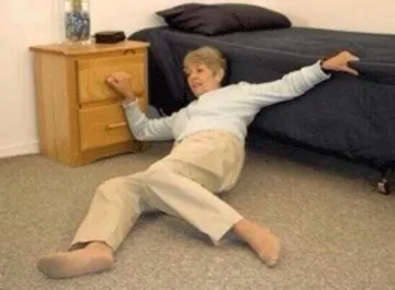 woman falling in shock