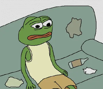 sad frog 坐沙发