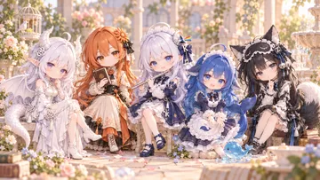 AI 娘庭院茶会（Q 版）