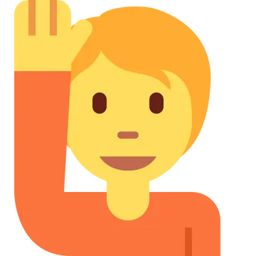Person raising hand
