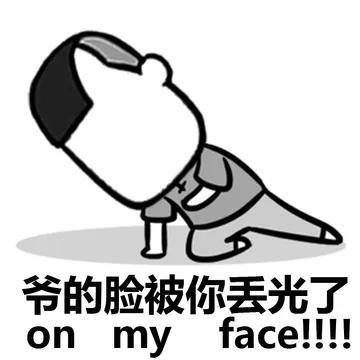爷的脸被你丢光了（on my face!!!）