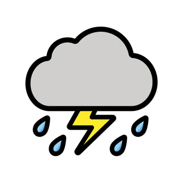 Cloud with lightning and rain
