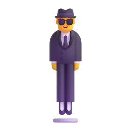 Person in suit levitating