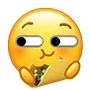 小黄脸吃东西表情包