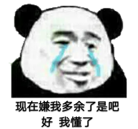 现在嫌我多余了是吧？好，我懂了！（熊猫人）