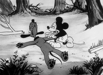 Mickey Mouse with dead Pluto