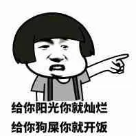 给你阳光你就灿烂，给你狗屎你就开饭！