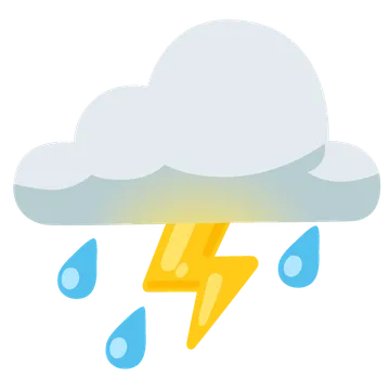 Cloud with lightning and rain