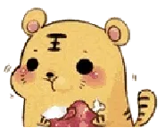老虎吃肉动图