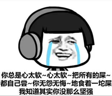 你总是心太软~心太软~把所有的屎~都自己尝~你无怨无悔~地食着一坨屎，我知道其实你没那么坚强
