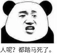 人呢都踏马死了。(熊猫头)
