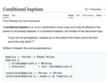 Conditional Baptism: When God Requires Type Safety