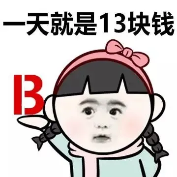 一天就是13块钱