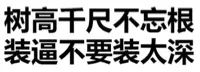 树高千尺不忘根，装逼不要装太深！（文字表情）