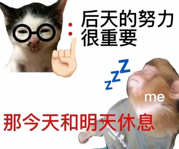 后天的努力很重要Zme那今天和明天休息