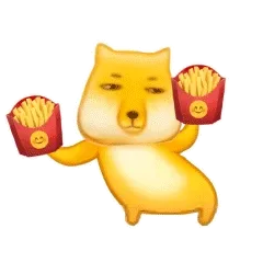 藏狐举薯条表情包