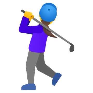 Woman golfing