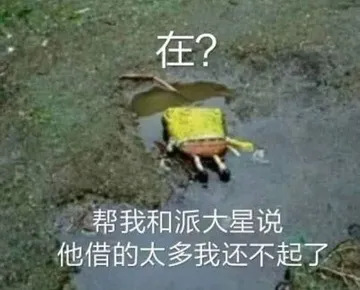 在?帮我和派大星说.他借的太多我还不起了