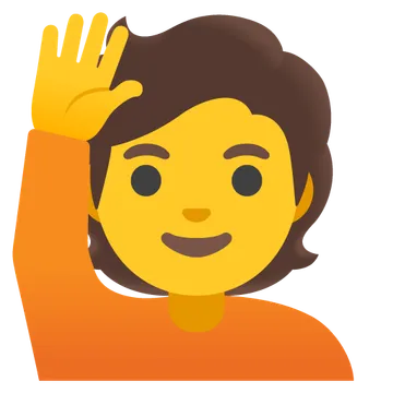Person raising hand