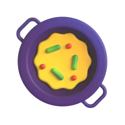 Shallow pan of food