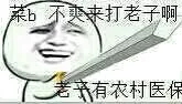 菜b，不爽来打老子啊，老子有农村医保！
