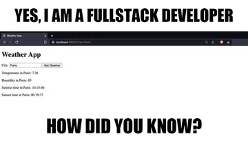 Fullstack Developer: The Weather App Edition