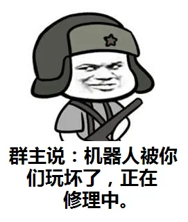 群主说:机器人被你们玩坏了.正在修理中!