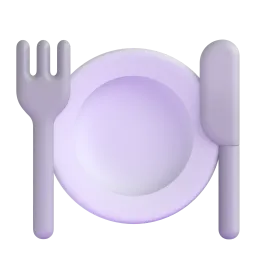 Fork and knife with plate