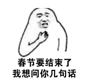 春节要结束了.我想问你几句话!