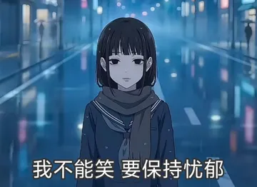 我不能笑 要保持忧郁表情包