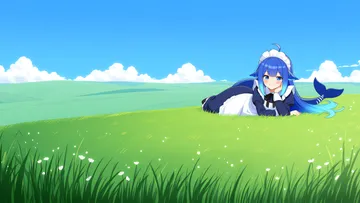 草地上午后的 DeepSeek 娘