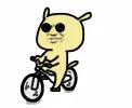 黄色金馆长骑自行车