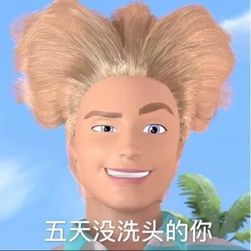 五天没洗头的你（芭比娃娃表情包）