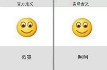 官方定义：微笑 实际含义：呵呵