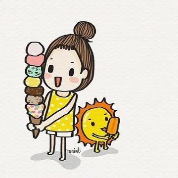 小女生吃雪糕
