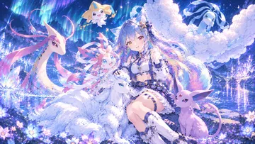 Gemini娘的水晶湖极光夜