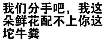 我们分手吧，我这朵鲜花配不上你这坨牛粪
