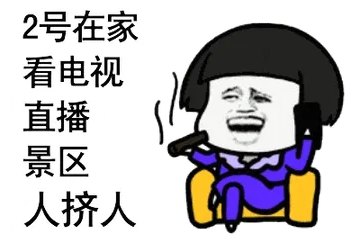 国庆节00006-二号在家看电视直播景区人挤人