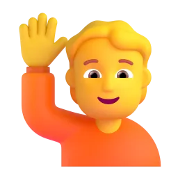 Person raising hand
