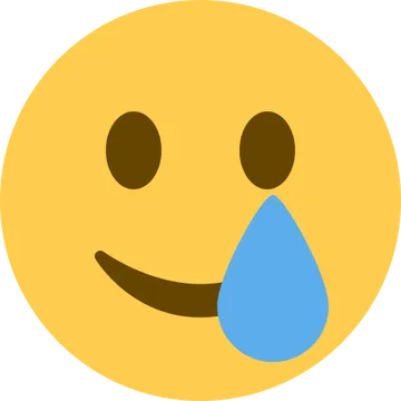 Smiling face with tear