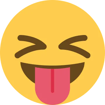 眯眼吐舌