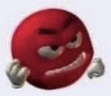 Red M&M angry