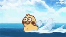 小黄鸭海上冲浪gif