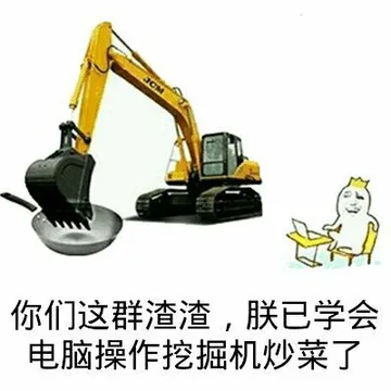 你们这群渣渣.朕已学会电脑操作挖掘机炒菜了