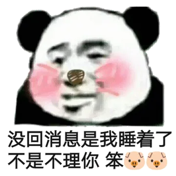 没回消息是我睡着了，不是不理你 笨猪猪
