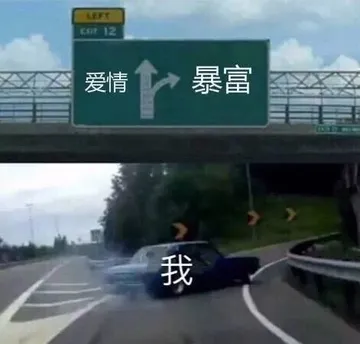 爱情->暴富 - 「汽车在高速路分叉离开漂移走岔路」表情包系列
